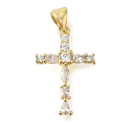 Brass Pave Clear Cubic Zirconia Pendants