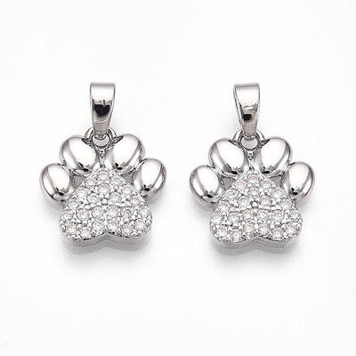 Brass Micro Pave Cubic Zirconia Pendants
