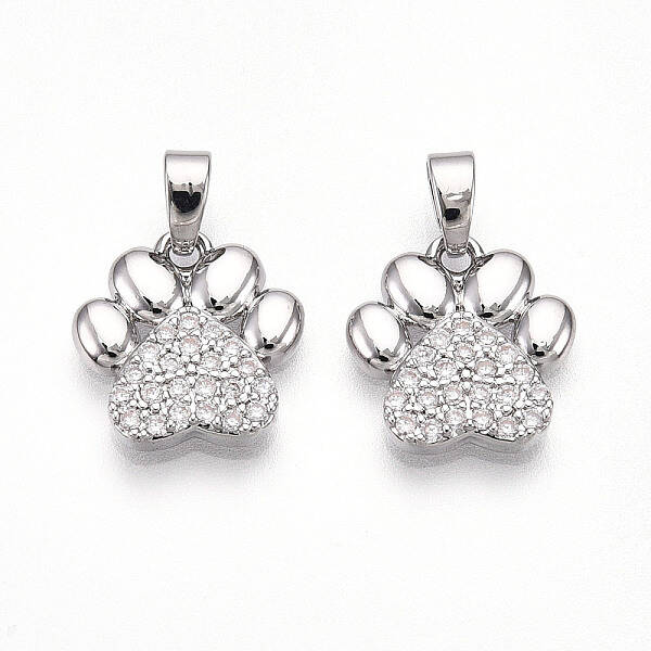 Brass Micro Pave Cubic Zirconia Pendants