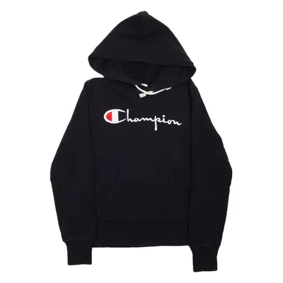 CHAMPION REVERSE WEAVE Warm Up Mens Black Hoodie XS
