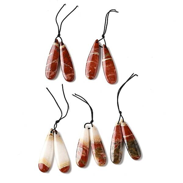 Natural Red Rainbow Jasper Pendants
