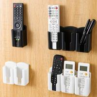 White Wall Mounted Remote Control Holder, 2 Counts Multipurpose Remote Control Storage Box, Remote Organizer Set, Multifunct...