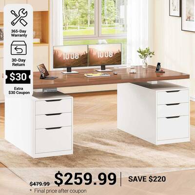 SEDETA 55 Inch Electric Standing Desk with 6 Drawers Adjustable Stand up Desk with Storage Computer Desks with Power Outlets ...