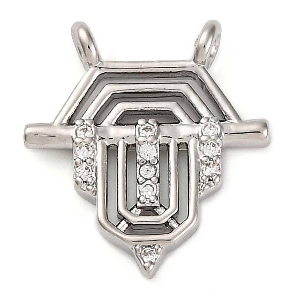 Brass Micro Pave Cubic Zirconia Pendants