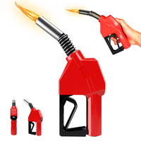 Red Plastic With Silicone Case Novelty Creative Barbeque Candle Gas Pump Torch Lighter Refillable Windproof for Daily Use Coo...