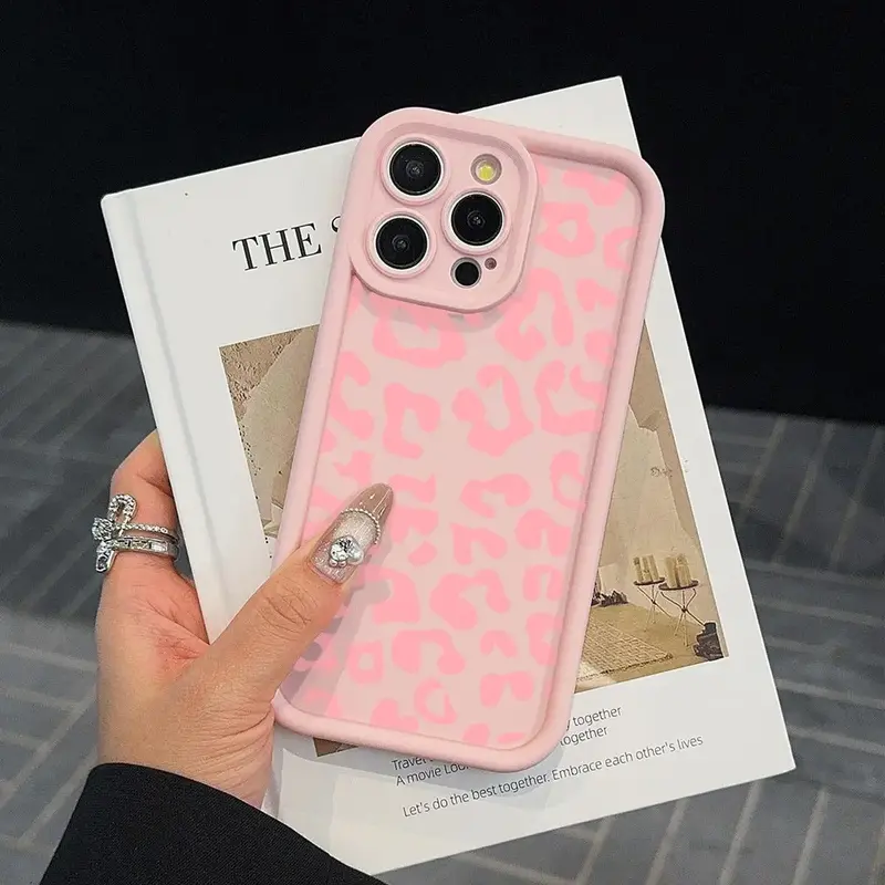Fashion Leopard-pattern Phone Case, Shockproof Phone Protective Cover, Phone Accessory Compatible with iPhone 11 12 13 14 15 ...