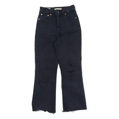 LEVI'S Ribcage BIG E Womens Jeans Black Regular Flared W26 L26