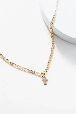 Rhett Initial Necklace | Metal Color: Gold | Style: T