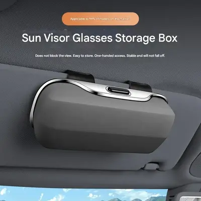 Car sun visor accessories storage box universal sunglasses glasses storage protection box car multi-function bill storage box...