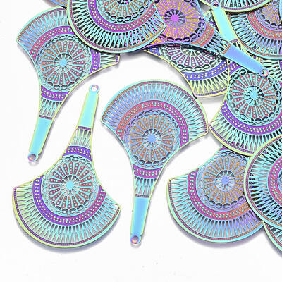 Ion Plating(IP) 304 Stainless Steel Filigree Big Pendants