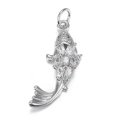Brass Micro Clear Cubic Zirconia Pendants