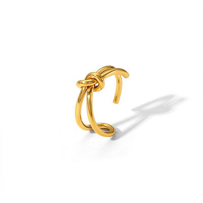 Minimalist Stainless Steel Knot Open Cuff Rings