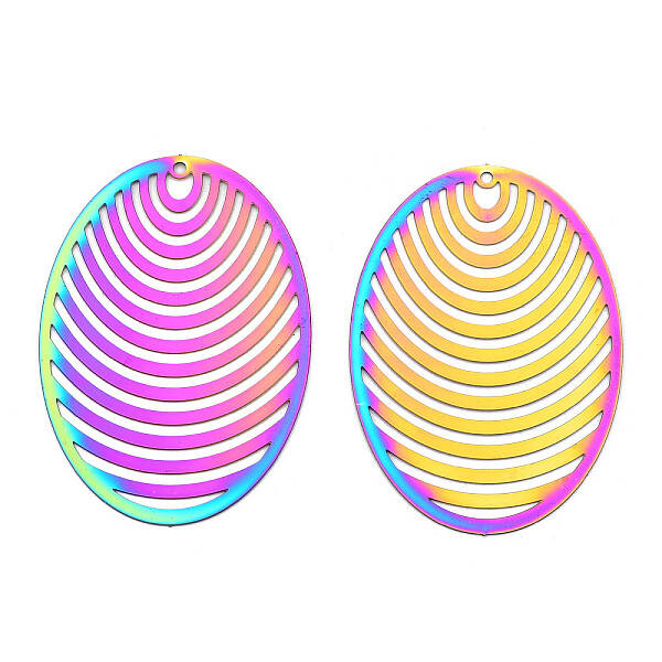 Ion Plating(IP) 201 Stainless Steel Filigree Big Pendants