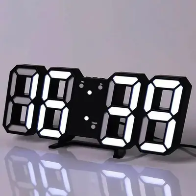 3D LED Night Light Digital Alarm Clock, 2025 NEW Room Decor LED Digital Clock, USB Powered 3D Modern Clocks for Wall & Desk, ...