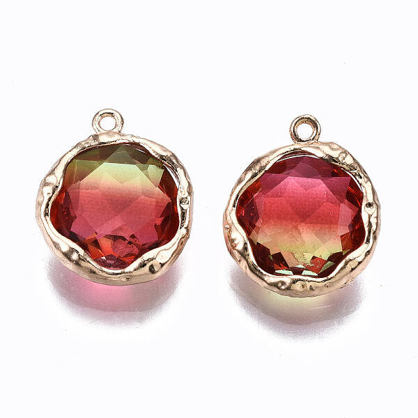 Two-Tone Faceted Glass Charms