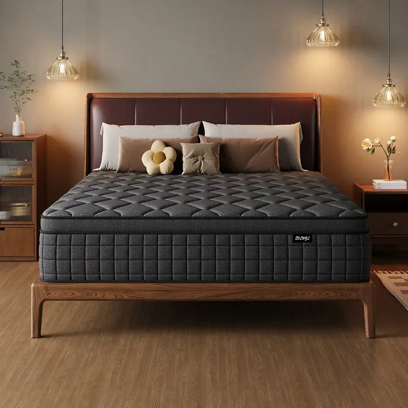 【MYDao】8/10/12/14 Inch Twin, Full, Queen, King Mattress Memory Foam And Spring, Hybrid MattressMedium Firmness, Lumbar Su...