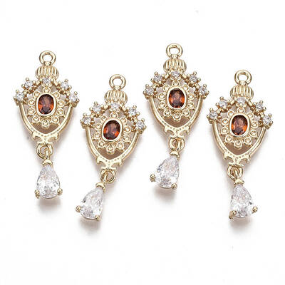 Brass Micro Pave Cubic Zirconia Links