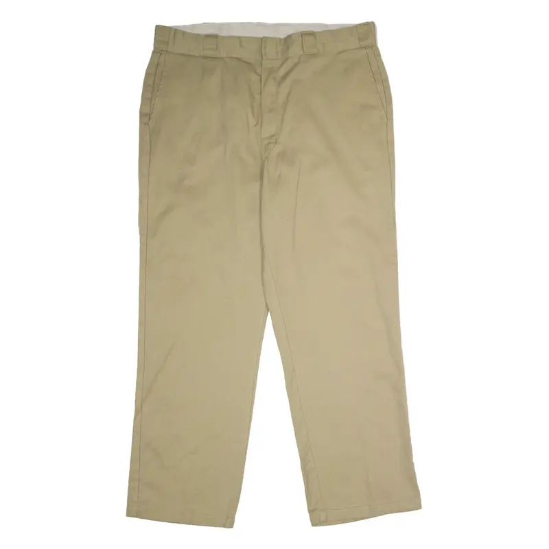 DICKIES Workwear Mens Twill Trousers Beige Regular Straight W38 L30