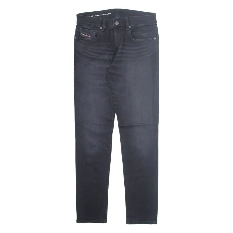 DIESEL Mens Jeans Black Regular Tapered Stone Wash W28 L29