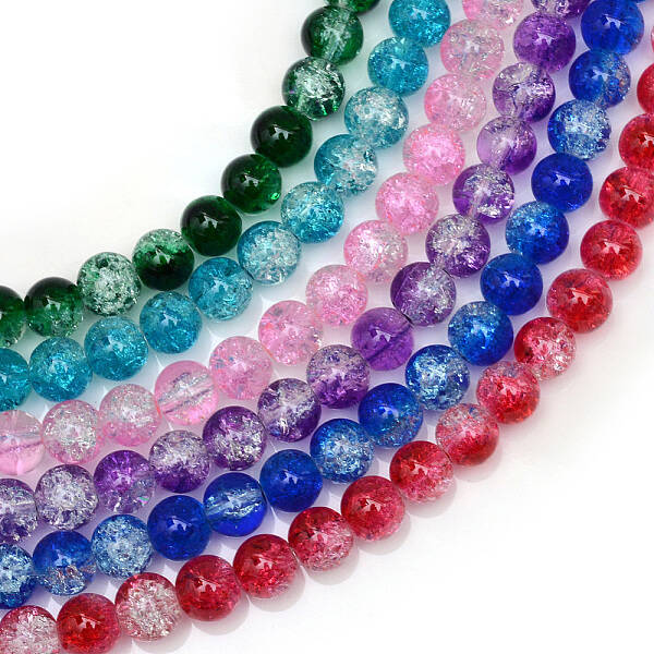 Baking Painted Crackle Glass Bead Strands