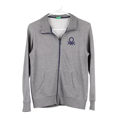 Benetton Zip Up - XS Grey Cotton Blend