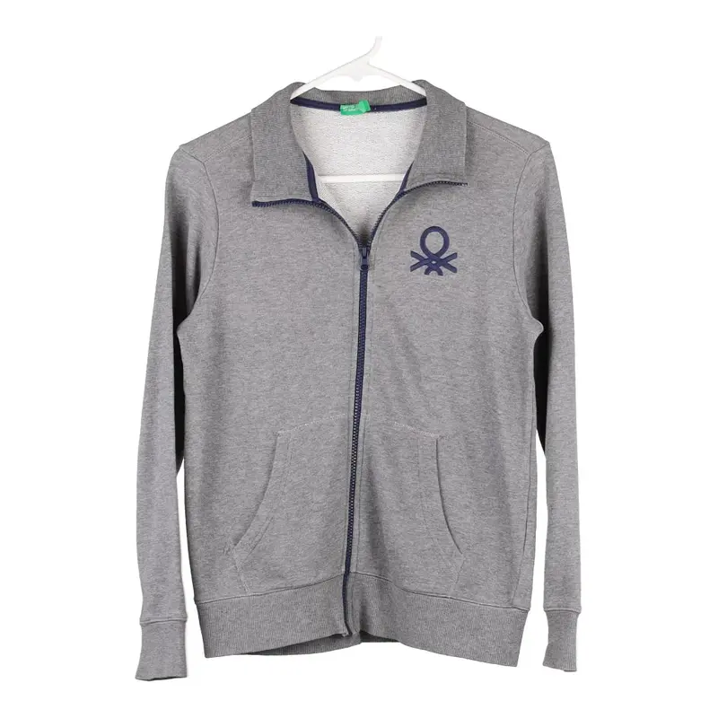 Benetton Zip Up - XS Grey Cotton Blend