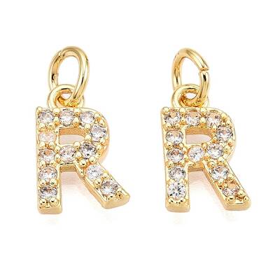 Brass Micro Pave Clear Cubic Zirconia Charms