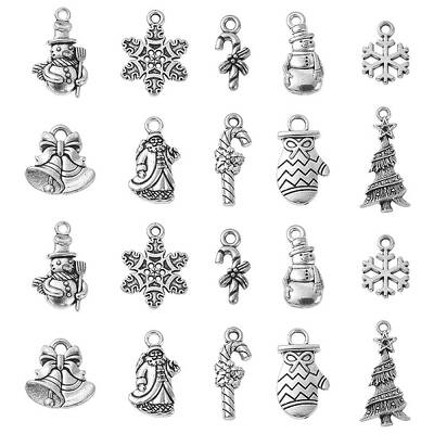 50Pcs 10 Style Tibetan Style Alloy Pendants