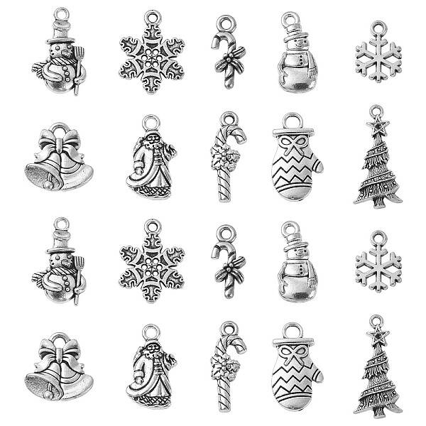 50Pcs 10 Style Tibetan Style Alloy Pendants