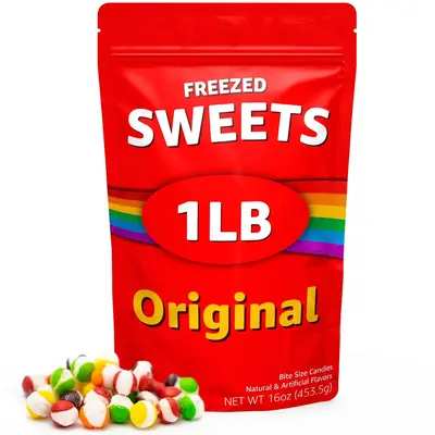 Freeze Dried Candy Original Skittles 1 lb Snack Tangy Sweet Candies Flavor Dry