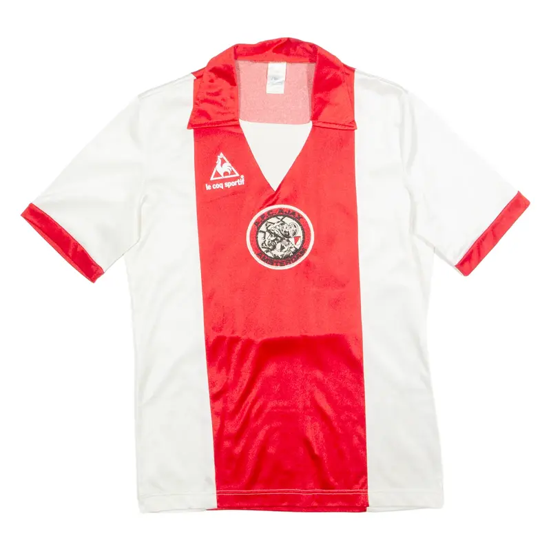 LE COQ SPORTIF Afc Ajax Amsterdam Mens Football Shirt Jersey Red Collared S