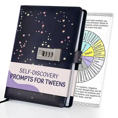 Hideaways Essentials “My Feelings Are Valid” Locking Prompt Journal Diary-Empower Emotional Growth & Self-Awareness-Reduc...