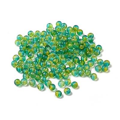 Baking Painted Transparent Crackle Glass Bead Strands