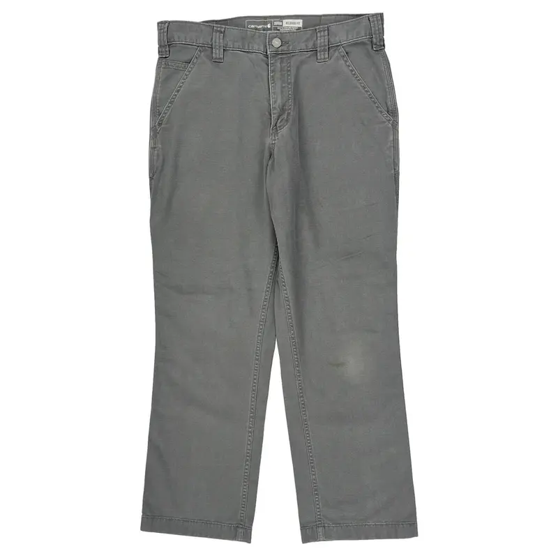 Workwear Carhartt Trousers - 32W 28L Grey Cotton Blend