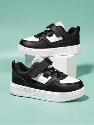 Boys' Fashionable Velcro Fastening Platform Sneakers, Casual Comfortable Sports Shoes for Daily Wear, Trendy All-match Sneake...