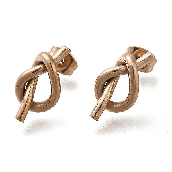 Ion Plating(IP) 304 Stainless Steel Knot Stud Earrings