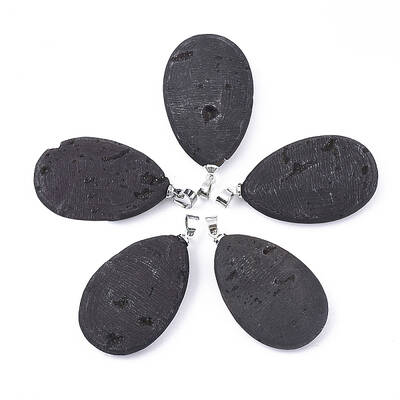 Electroplate Natural Druzy Geode Agate Pendants