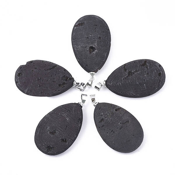 Electroplate Natural Druzy Geode Agate Pendants