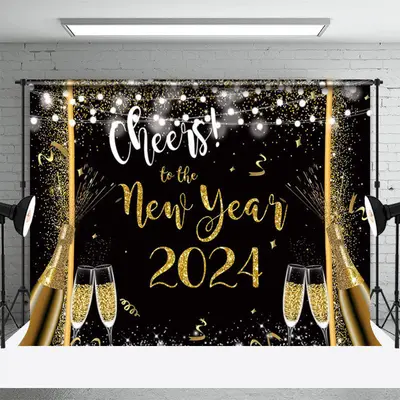 Aperturee Champagne Spark Cheers To The New Year Backdrop