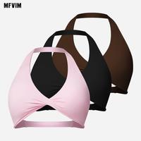 Women's sports underwear, sexy hanging neck twist design sports underwear built-in bra pads, comfortable and skin-friendly, f...
