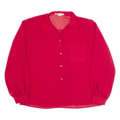 SOPHIE DE SOLOGNE Womens Shirt Red Collared Long Sleeve S