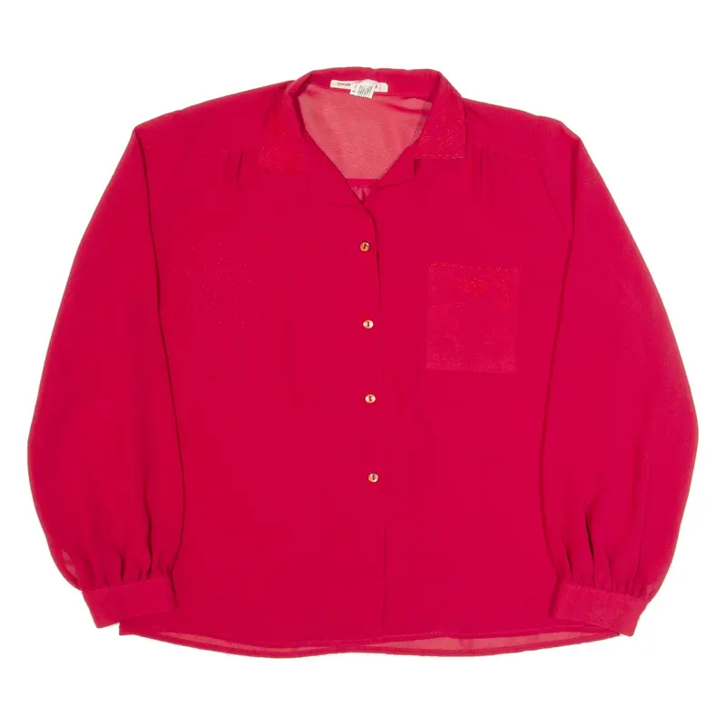 SOPHIE DE SOLOGNE Womens Shirt Red Collared Long Sleeve S