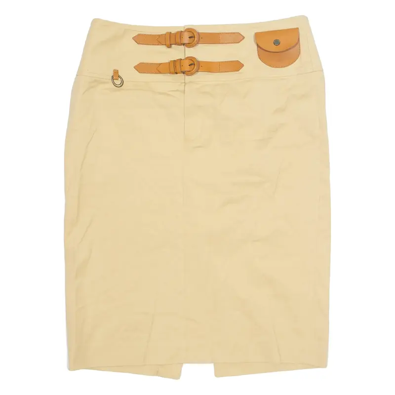 RALPH LAUREN Womens Pencil Skirt Beige Knee Length M