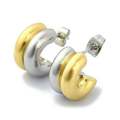 Ion Plating(IP) 304 Stainless Steel Ring Stud Earrings