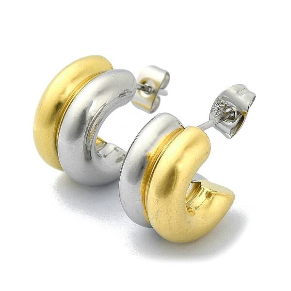 Ion Plating(IP) 304 Stainless Steel Ring Stud Earrings