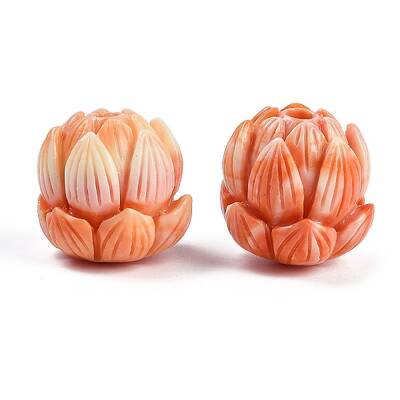 Synthetic Shell Dyed Carved Beads