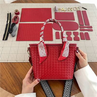 DIY Rhombus Textured Tote Bags Set