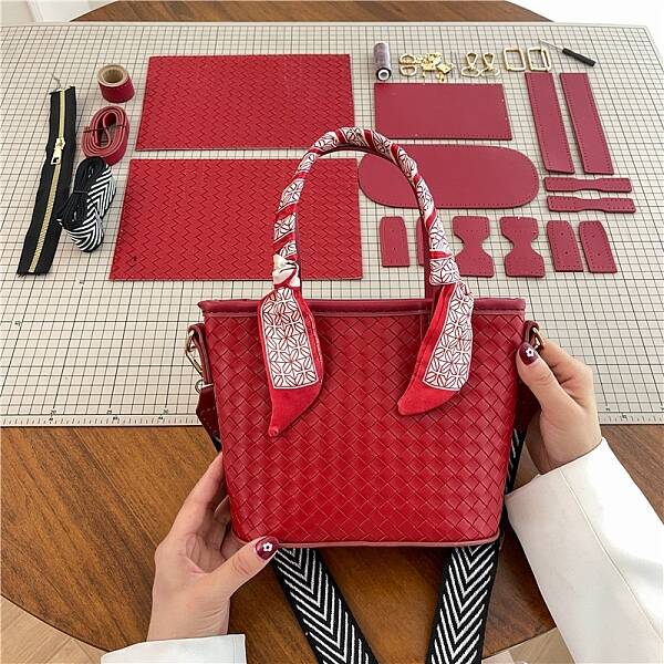 DIY Rhombus Textured Tote Bags Set