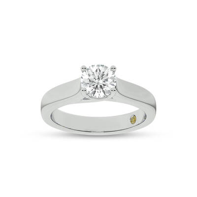 Bold Cross Prong Round Lab Grown Diamond Solitaire Ring | 18K White Gold 1 CT. TW.