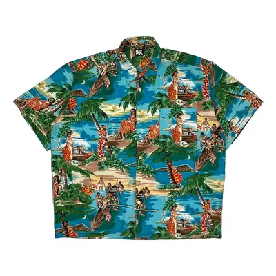 Bear Floral Hawaiian Shirt - 2XL Multicoloured Cotton